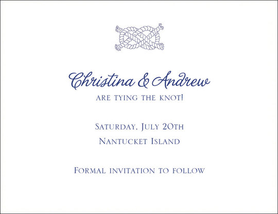 Nautical Knot Letterpress Save the Date Cards